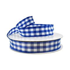 Classic Checkered Plaid Wired Ribbon, 5/8-Inch, 10-Yard