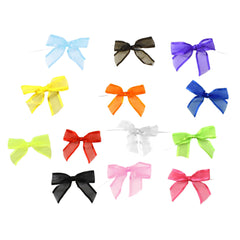 Sheer Satin Edge Twist Tie Bows, 3-1/4-Inch, 100-Count