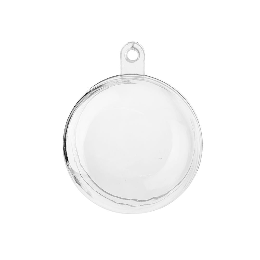Fillable Plastic Clear Ball Ornament, 1-1/2-Inch, 12-Count