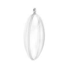 Fillable Plastic Clear Oval Ornament, 12-Count