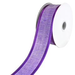 Faux Linen Ribbon with Satin-Edge, 25-yard