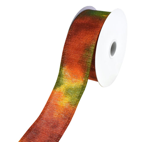 Autumn Glittered Gradient Wired Ribbon, 10-yard