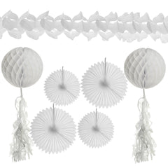 Tissue Garland, Fan, and Honeycomb Party Decorations, Assorted Sizes