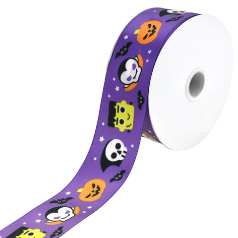 Halloween Vampires and Monsters Satin Ribbon, 1-1/2-Inch, 10-Yard - Purple