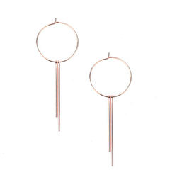 Hoop with Bar Fringe Earrings, 3-Inch