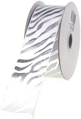 Zebra Stripe Metallic Satin Ribbon, 1-1/2-inch, 10-yard