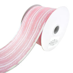 Feathered Stripes Iridescent Edge Satin Wired Ribbon, 10-yard