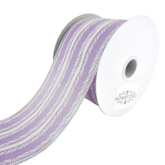 Feathered Stripes Iridescent Edge Satin Wired Ribbon, 10-yard