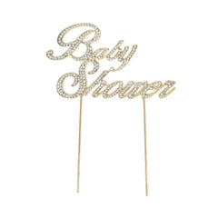 Rhinestone Cake Topper "Baby Shower", 7-1/4-Inch