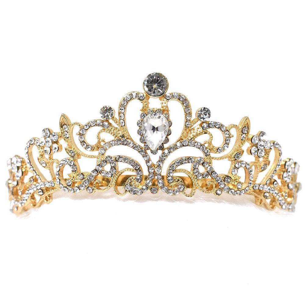 Floral Flourish Jeweled Tiara, 5-Inch