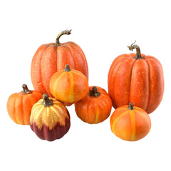 Artificial Pumpkin Home Decor, Assorted Sizes, 7-Piece