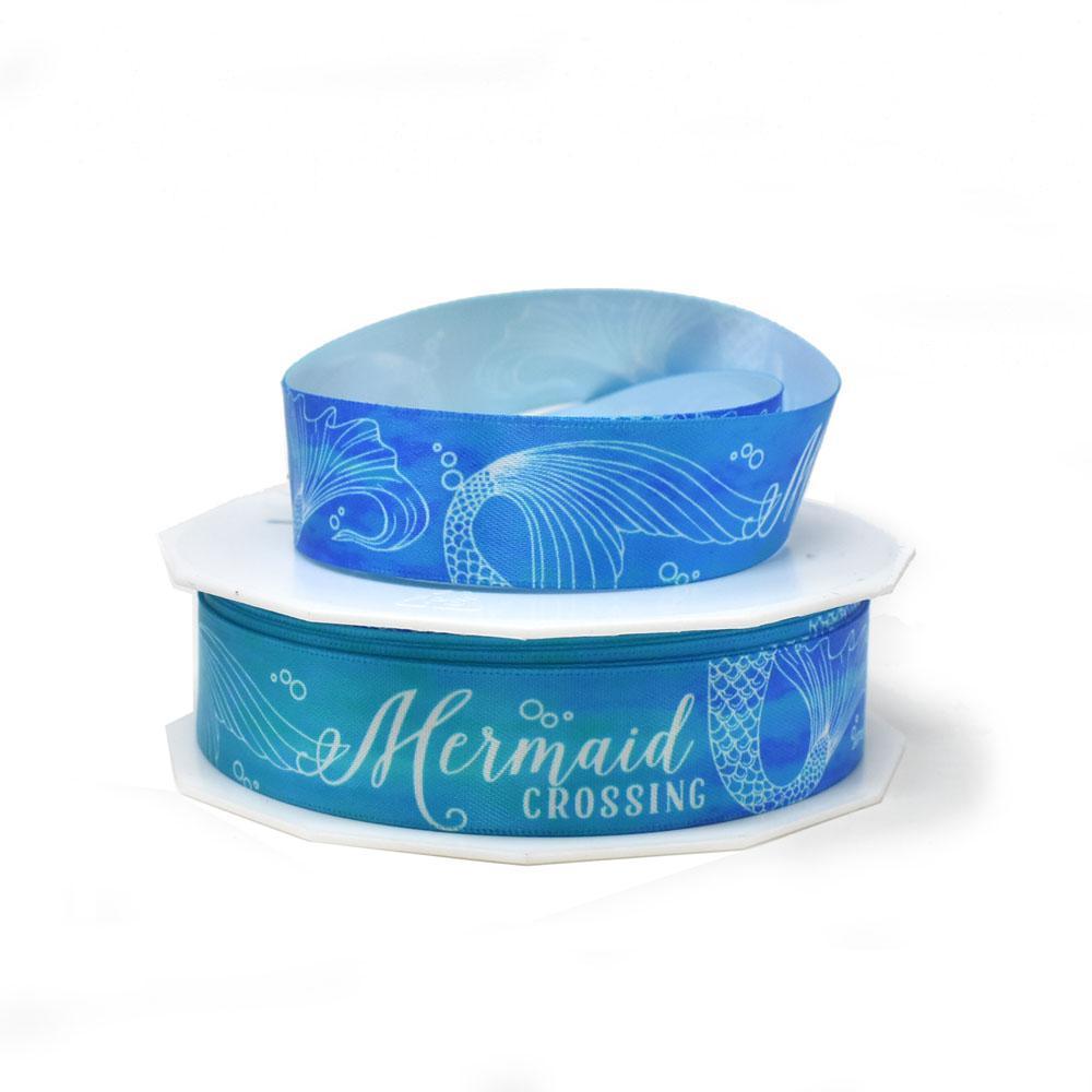 Mermaid Crossing Coastal Satin Ribbon, 7/8-Inch, 20-Yard