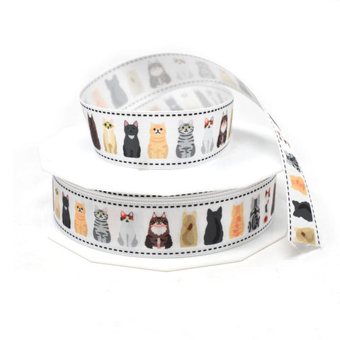 Front and Back Cats Precious Pets Satin Ribbon, 7/8-Inch, 20-Yard