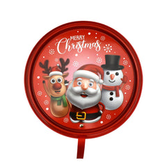 Santa and Friends Clear Christmas Tin, 6-1/2-Inch