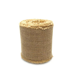 Natural Burlap Roll Sewn-Edge