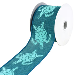 Sea Turtle Wired Ribbon, 2-1/2-inch, 10-yard