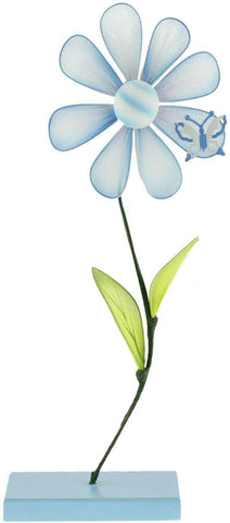 Flower Place Card Holder, 10-inch, Light Blue
