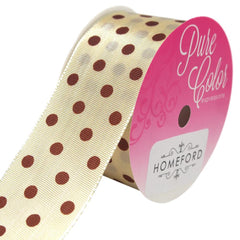 Taffeta Polka Dot Wired Edge Ribbon, Made in Germany, 1-1/2-Inch, 3-Yard