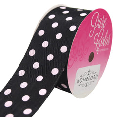 Taffeta Polka Dot Wired Edge Ribbon, Made in Germany, 1-1/2-Inch, 3-Yard