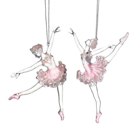 Acrylic Ballerina Dancers Ornaments, 6-Inch, 2-Piece