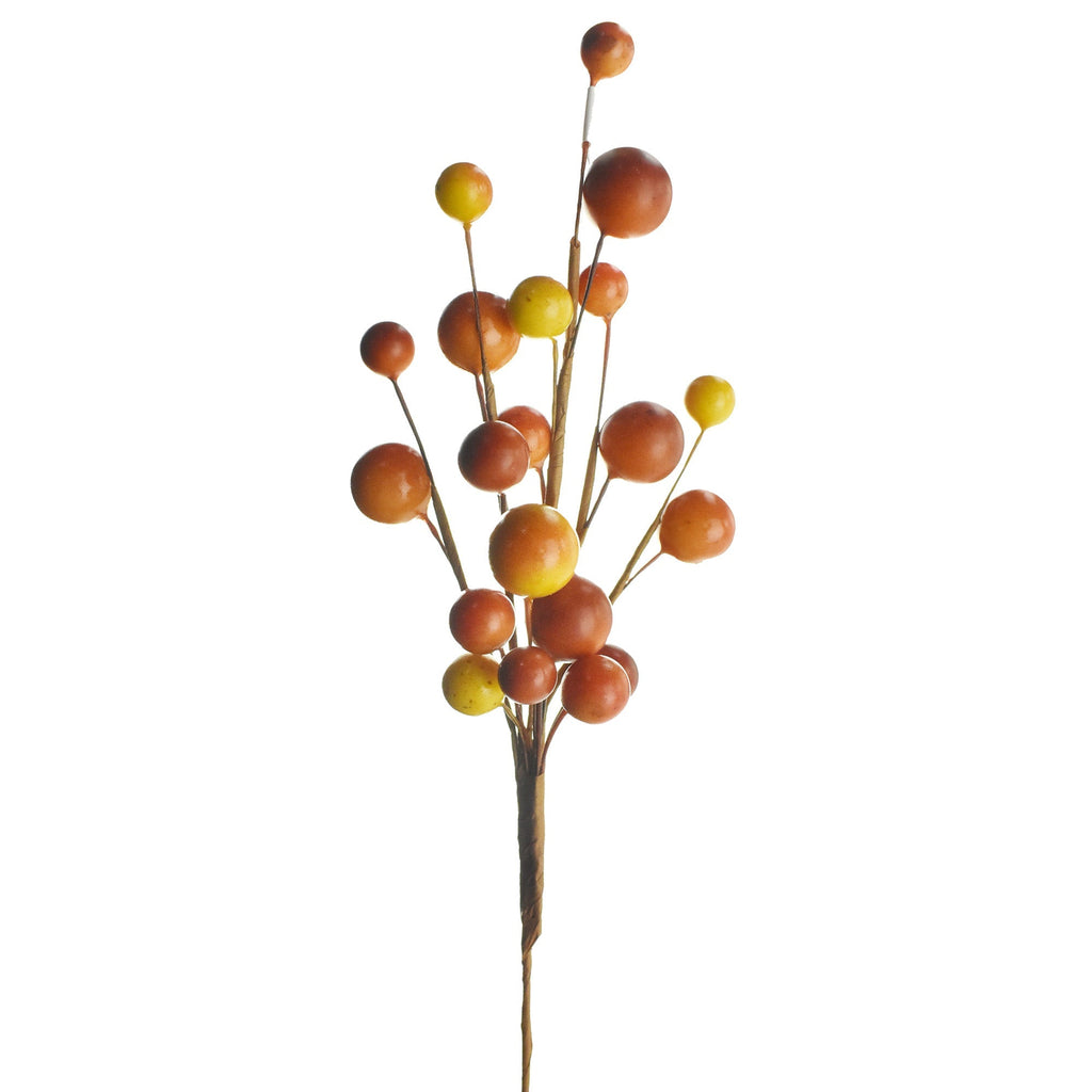 Artificial Fall Berries Pick, Orange, 10-Inch