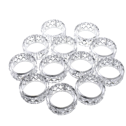 Clear Acrylic Napkin Holder Rings, 2-Inch, 12-Count