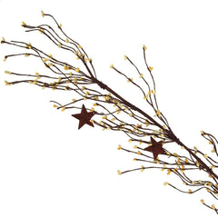 Artificial Berry Garland with Rustic Stars, 40-inch