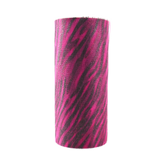 Zebra Glitter Tulle Spool, 6-Inch x 25-Yard - Fuchsia