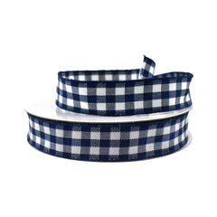 Classic Checkered Plaid Wired Ribbon, 5/8-Inch, 10-Yard