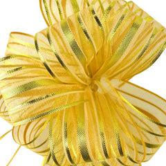 Sheer Organza Pull Bow with Satin Stripes