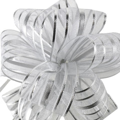 Sheer Organza Pull Bow with Satin Stripes