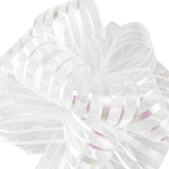 Sheer Organza Pull Bow with Satin Stripes