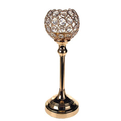 Crystal Globe Candle Holder Metal Centerpiece