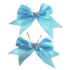 Pre-Tied Satin Bows with Rhinestone, 4-Inch, 2-Piece