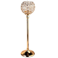 Crystal Globe Candle Holder Metal Centerpiece