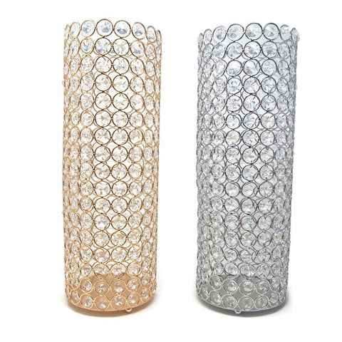 Extra Large Crystal Cylinder Candle Holder, 16-Inch