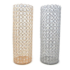 Extra Large Crystal Cylinder Candle Holder, 16-Inch