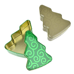 Christmas Tree Shaped Tin Containers, 6-1/2-Inch, 3-Piece