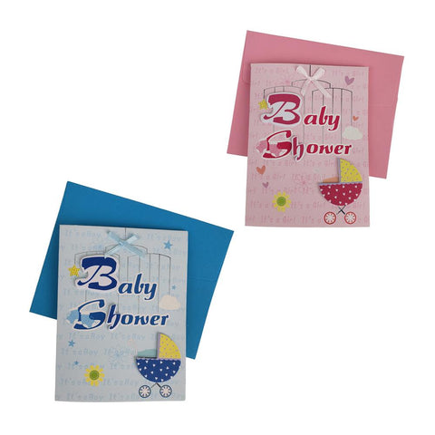 3D Baby Shower Carriage Invitations, 4-Inch, 10-Piece