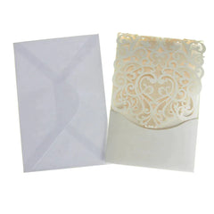 Laser Cut Filigree Accent Blank Invitations, 7-1/4-Inch x 5-Inch, 8-Count