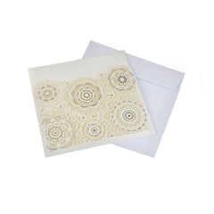 Blank Square Floral Mandala Lace Laser Cut Invitations, 6-1/4-Inch, 8-Piece