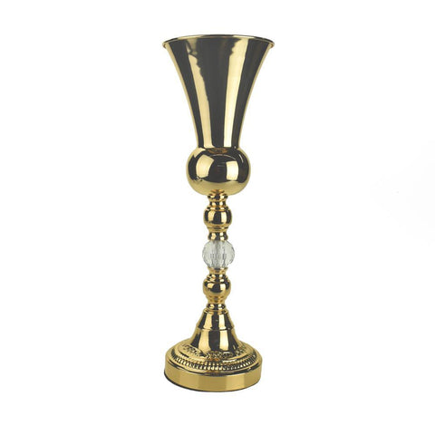 Metal Trumpet Gourd Vase Centerpiece, Gold, 19-3/4-Inch