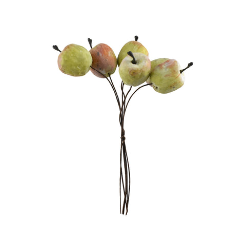 Artificial Decorative Mini Apple Bunch, 1-Inch, 6-Count - Yellow/Pink
