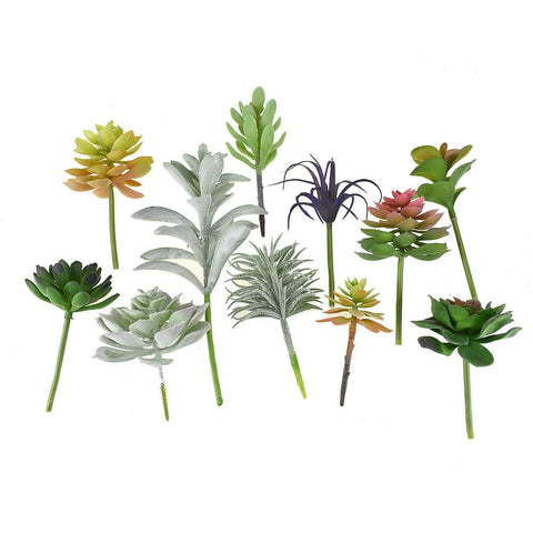 Artificial Succulent Plant Picks, Assorted, 12-Piece