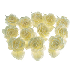 Single Satin Rose Flowers, 2-Inch, 12-Piece