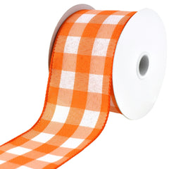 White Buffalo Plaid Wired Ribbons