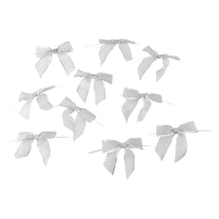 Metallic Mesh Twist Tie Bows, 3-1/4-Inch, 100-Count