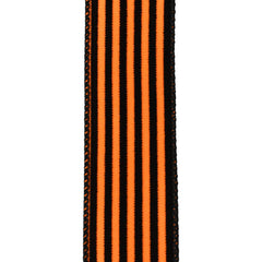 Flocked Halloween Cabana Stripes Wired Ribbon, 1-1/2-Inch, 10-Yard