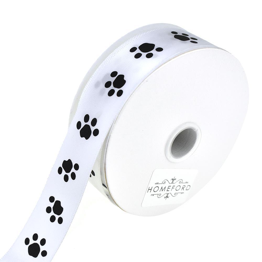 Puppy Paw Print Pattern Ribbon, 7/8-Inch, 5-Yard