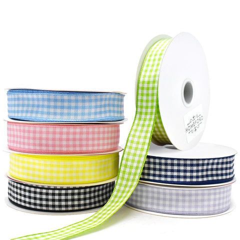 Country Check Pattern Ribbon, 5/8-Inch, 10-Yard